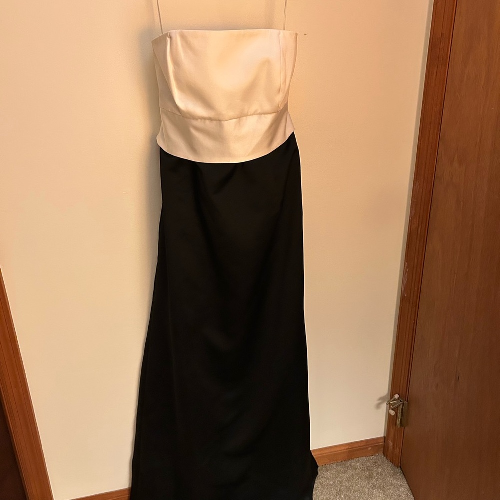 Erica Michelle Ltd. Black and Cream Strapless Elegant Gown